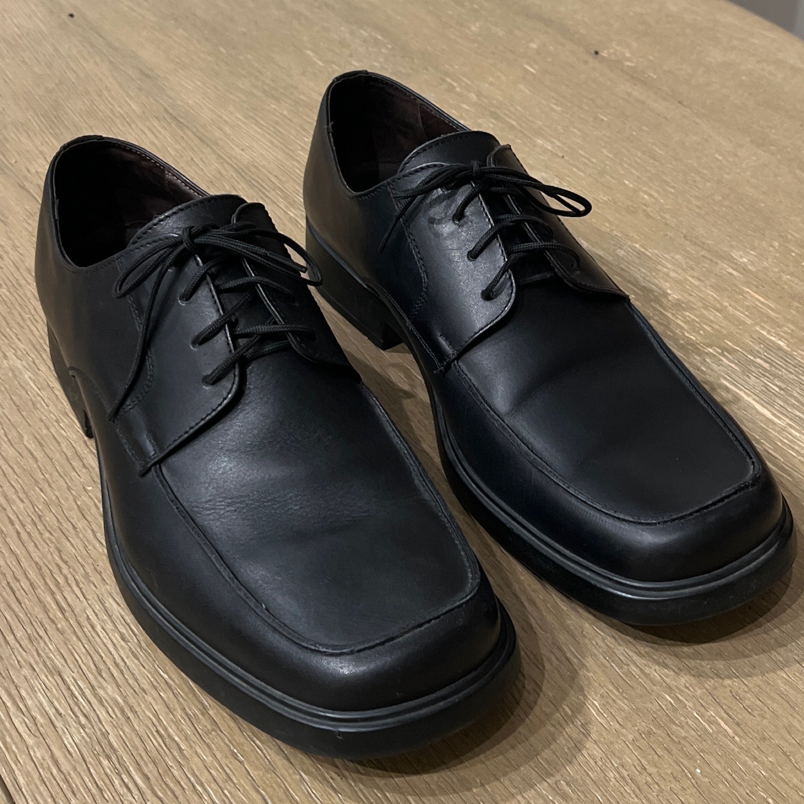 Banana Republic Mens Black Lace Up Oxford Dress Shoes 10 M Moc Toe Work